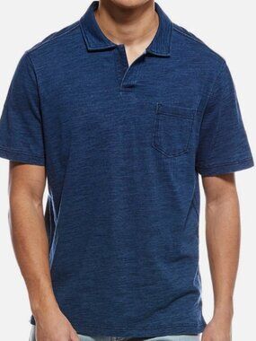 Tommy Bahama Men’s Solerno Keys Indigo Palms Short Sleeve Polo Blue Large